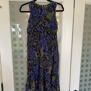 Rebecca Taylor Sleeveless Grey Floral Dress 2